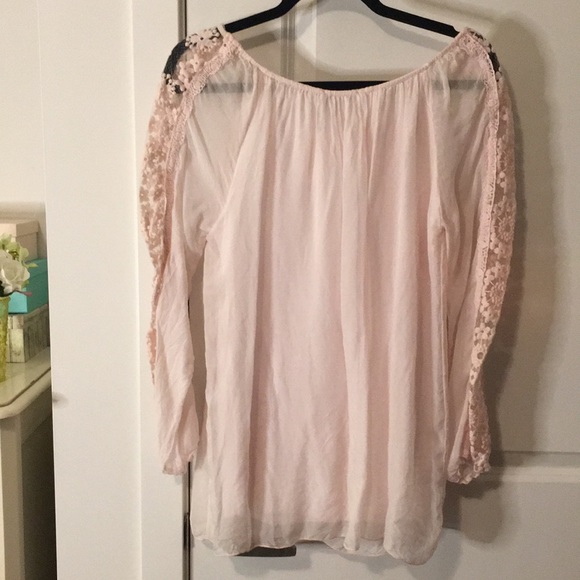 Silk Light Pink Bohemian Top - Picture 8 of 12